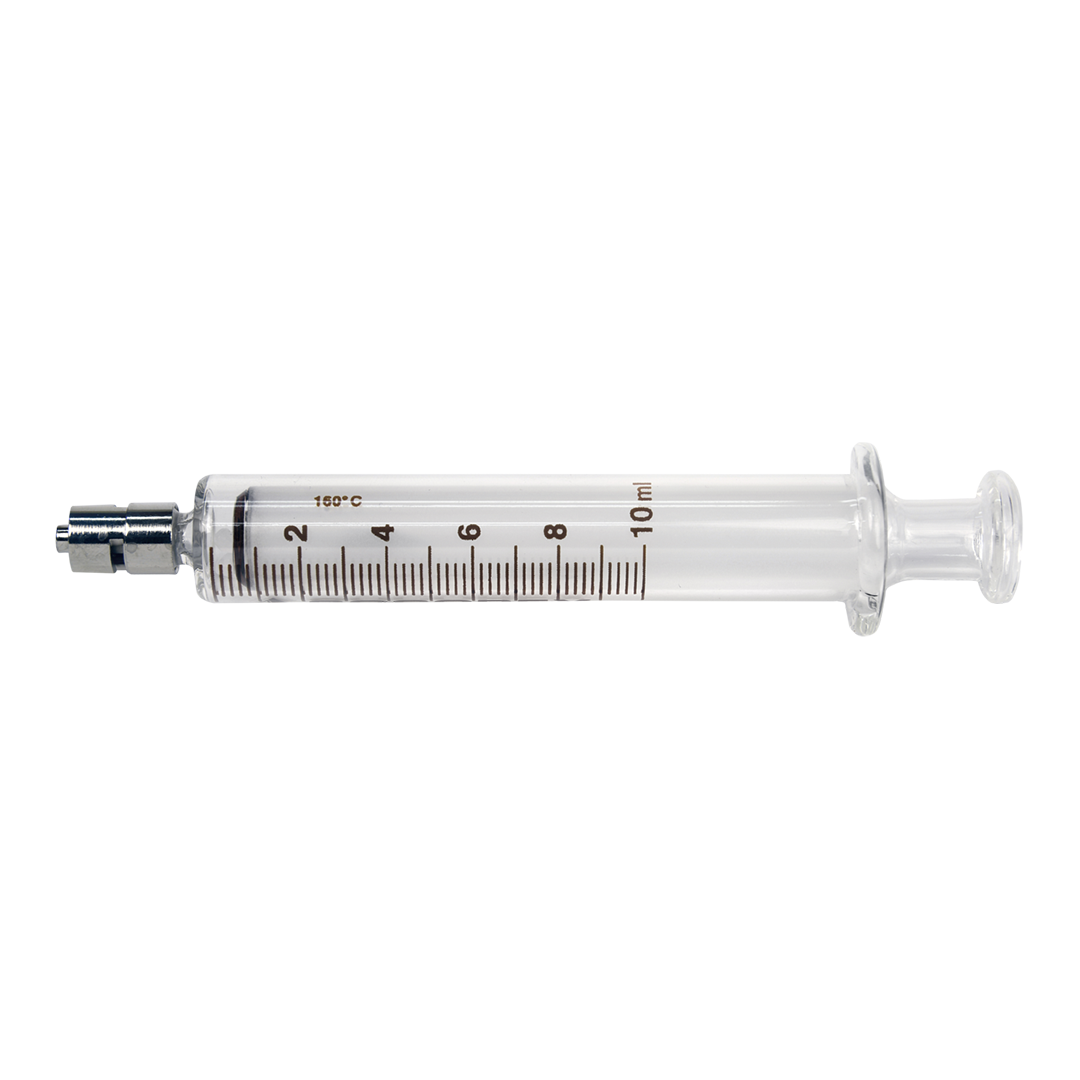 Fully glass syringe with Luer Lock Male connector