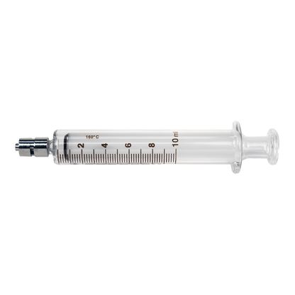 Fully glass syringe with Luer Lock Male connector