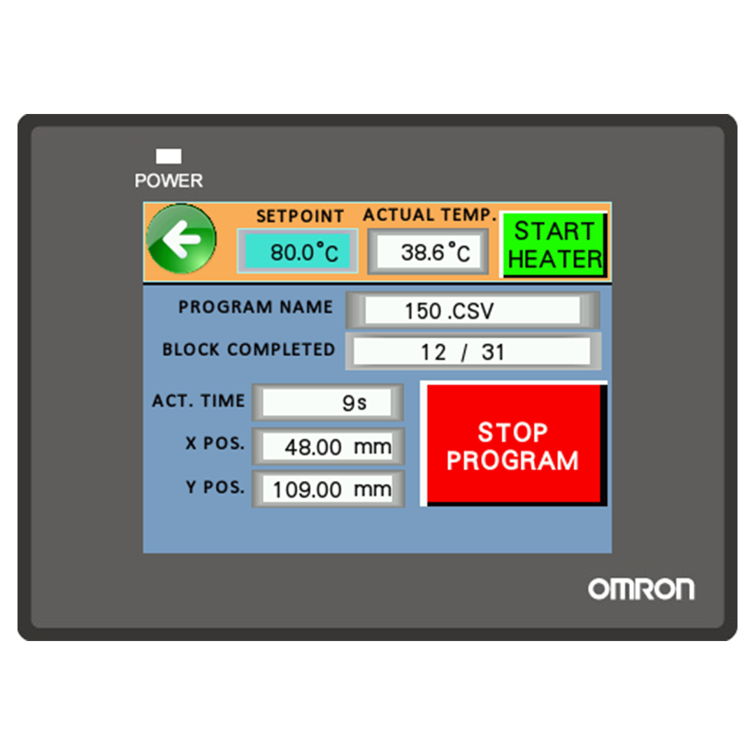 Electrospinning Machine Control panel- set up the machine parameters- control electrospinning parameters- xy table