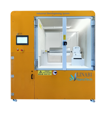 Pure Spinner electrospinning system for bulk substrate-free nanofiber production, front view