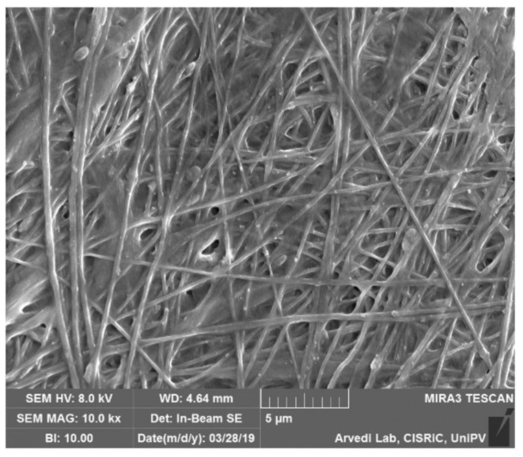 Cross-linked gellan gum nanofibres