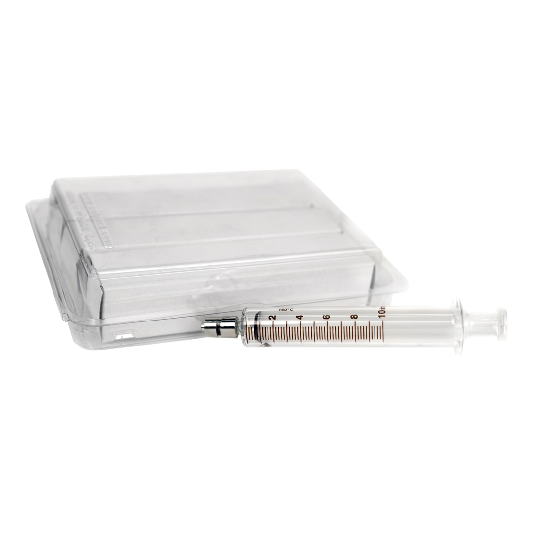 Fully glass syringe with Luer Lock Male connector